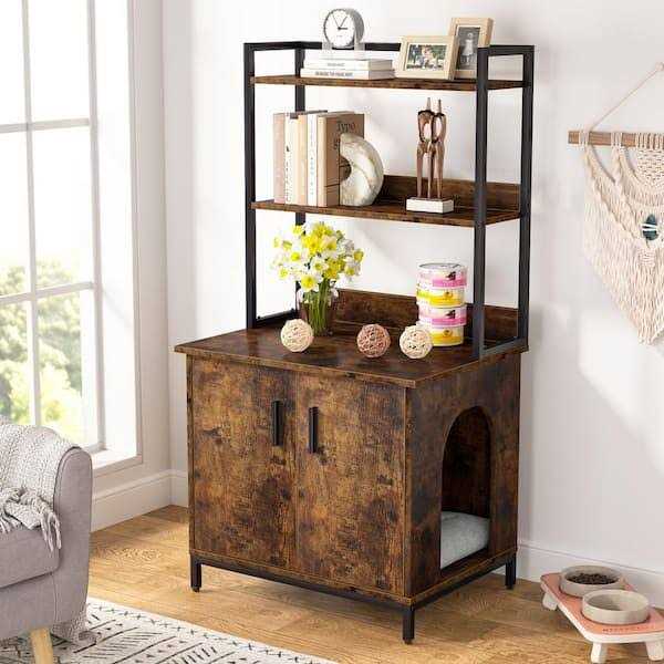 Kellum Rustic Brown Litter Box Enclosure