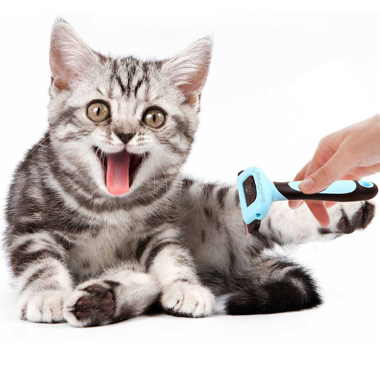 SunGrow Rabbit & Ferret Deshedding Brush for Short Haired Dog & Cat Shedding