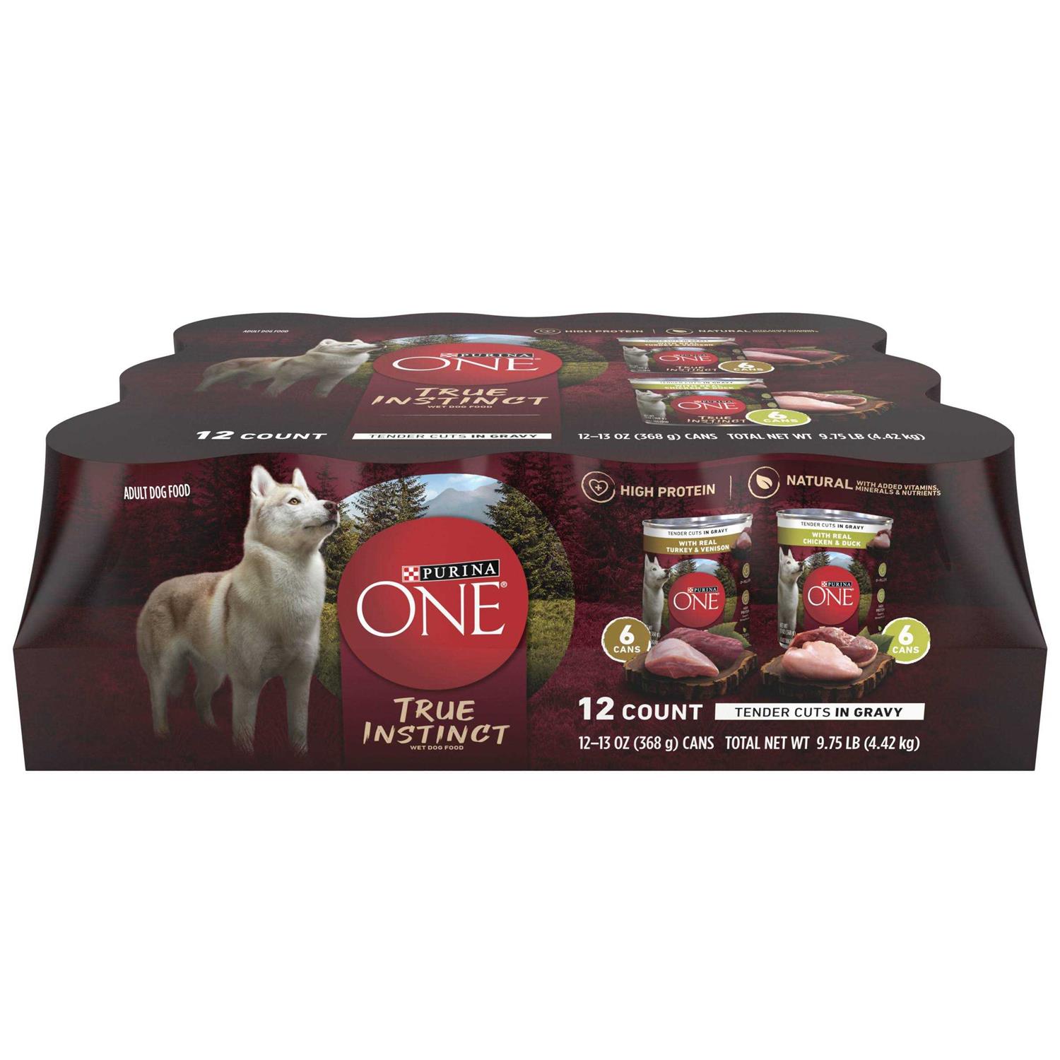 Purina ONE Natural Gravy Wet Dog Food Variety Pack SmartBlend True Instinct Tender Cuts