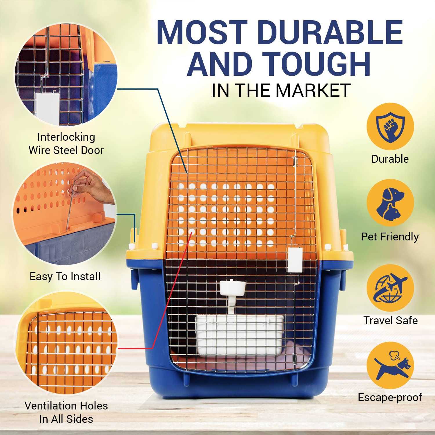 Pet-express Pet Crate Durable, Heavy Duty Dog Cat Kennel, Iata Airline Approved Pet Carrier, Pet Palace Dog Kennel, Travel Dog and Cat Crate