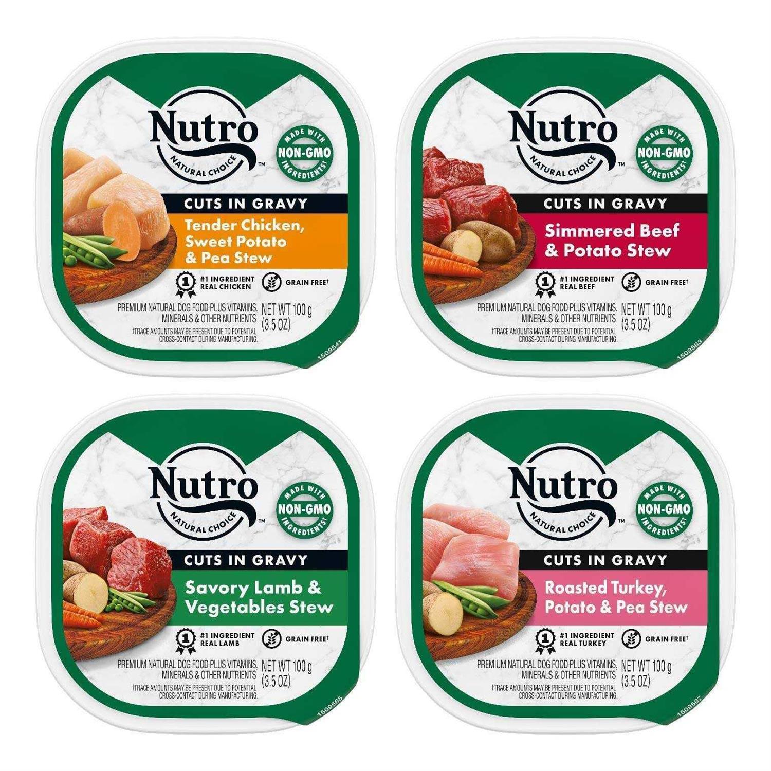 Nutro Grain Free Cuts in Gravy Beef, Lamb, Chicken and Turkey Variety Pack Adult Wet Dog Food