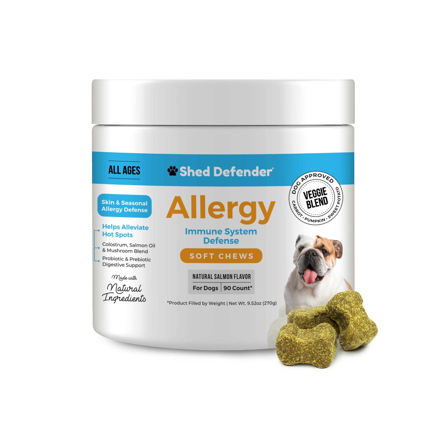 Shed Defender Allergy & Immune System Soft Chew Supplements for Dogs