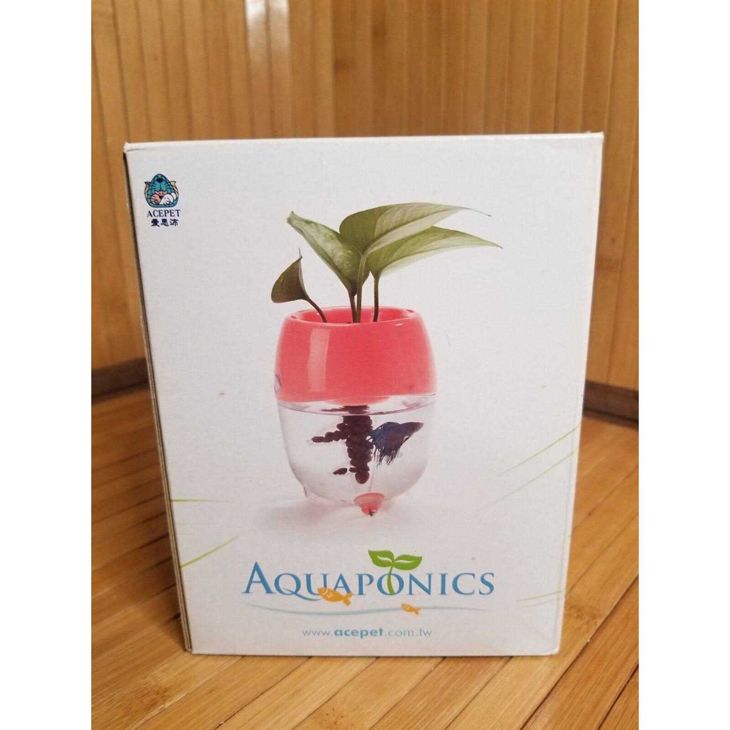 Aquaponic Fish Tank Aquarium for Betta Fish with Water Garden Planter Top Lid Natural Ecosystem for Plant Growth
