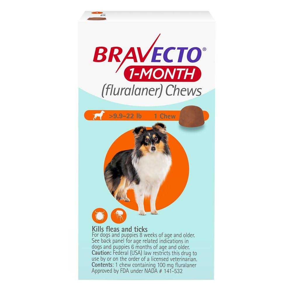 Bravecto 1-Month Chews for Dogs 9.9-22 lbs