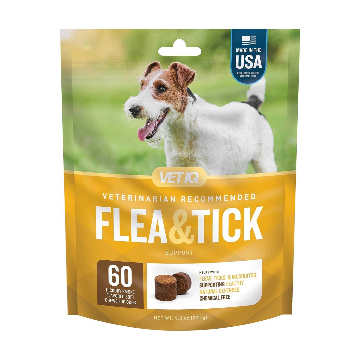 VetIQ Hickory Smoke Flavored Soft Chews Flea & Tick Support for Dogs