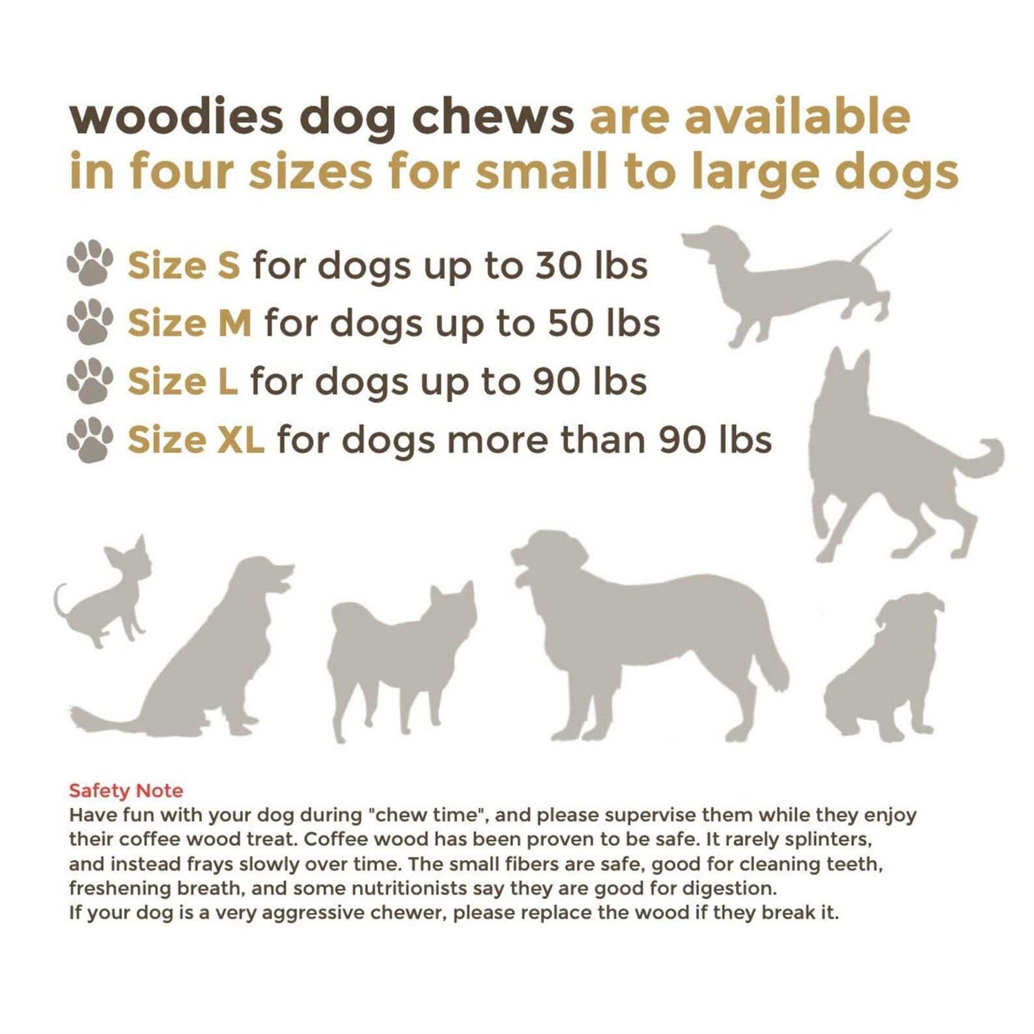 Woodies Dog Chew Toys All-Natural Coffee Wood Strong