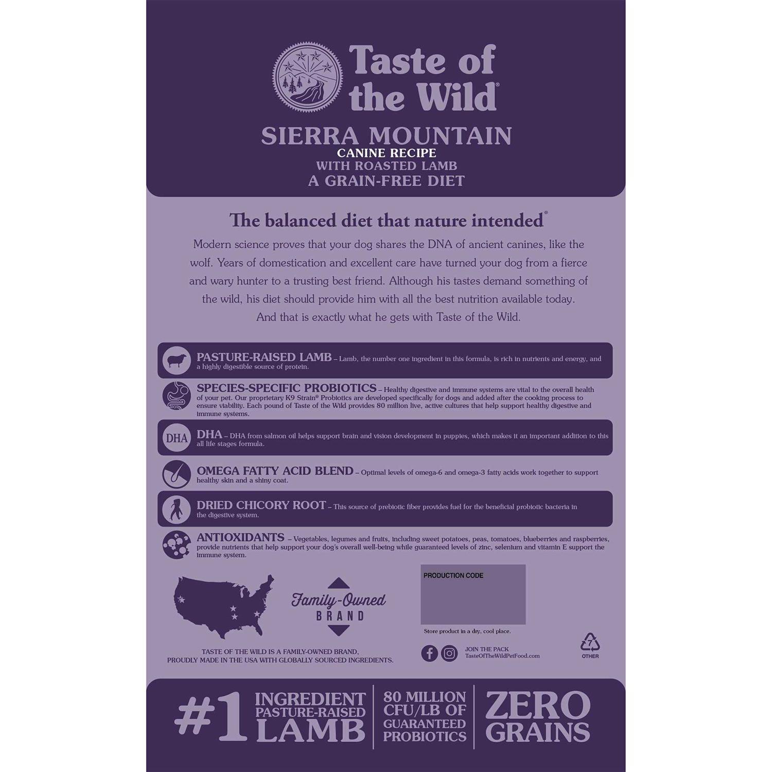 Taste of the Wild Sierra Mountain Dog Food