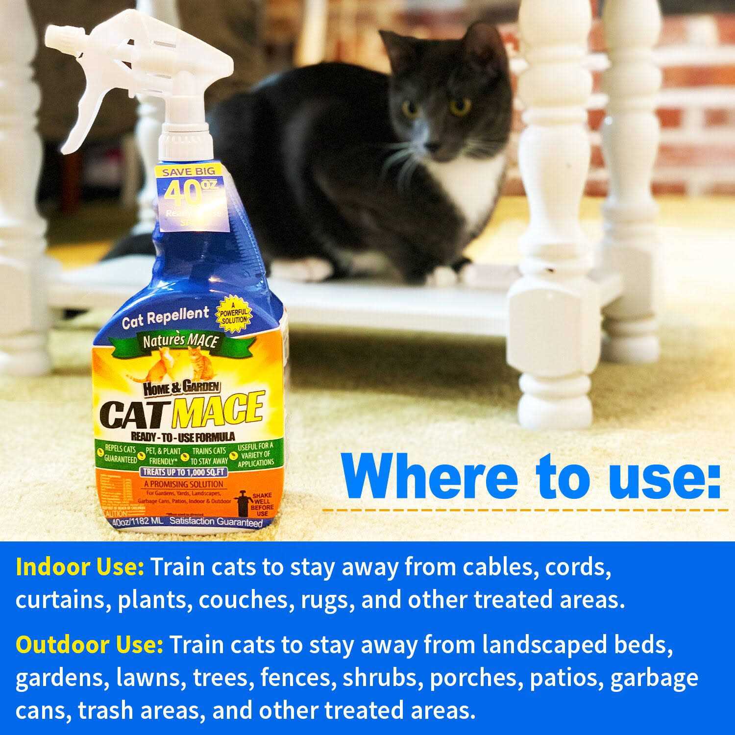 Natures Mace Cat Repellent Ready to Use 40 oz