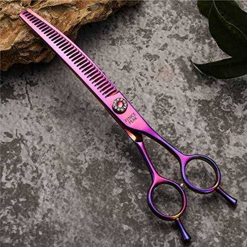 Fenice Peak Professional Dog Grooming Scissors Pet Curved Thinning Shears 7.0” Extremely Sharp Blades 440C Steel Thinning Scissors Durable Smooth
