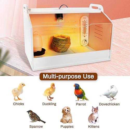 Chick Brooder Brooding Box for Chicks/Parrot/Duckling/Kittens/Puppies with Heating lamp