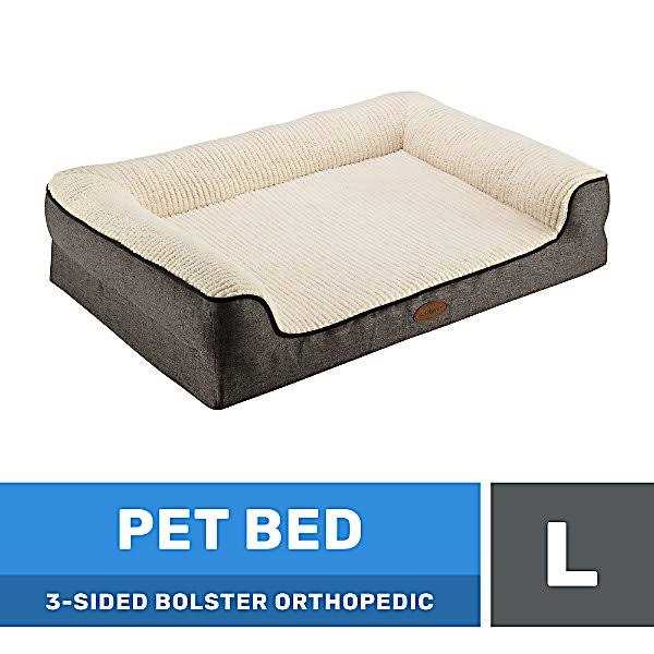 Retriever 3-Sided Bolster Orthopedic Pet Bed