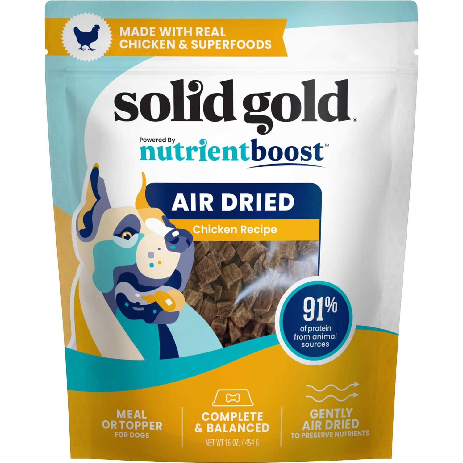 Solid Gold Air Dried Dog Food Toppers for Picky Eaters Dog Food Topper Made with Real