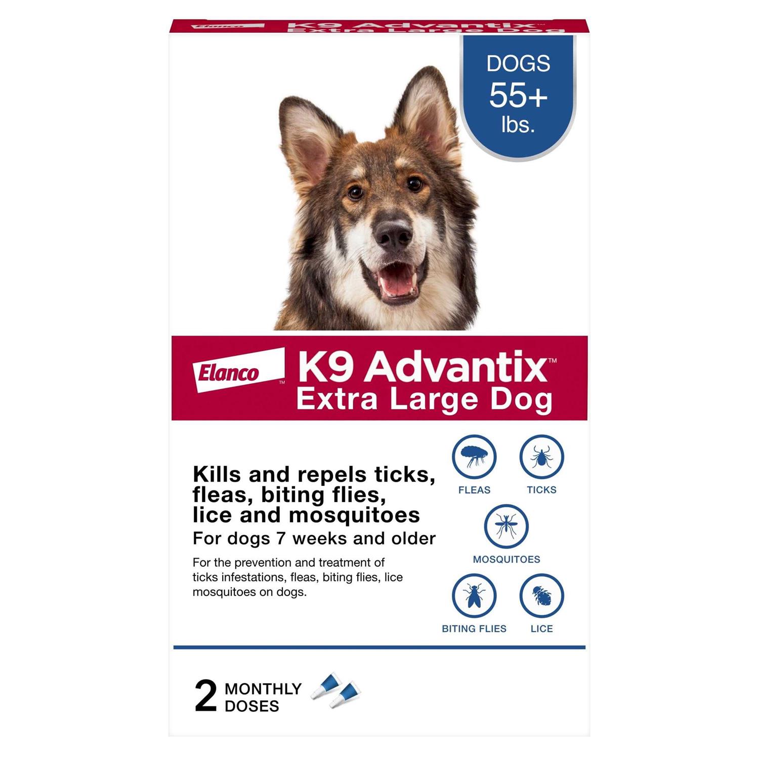 K9 Advantix Flea Tick Mosquito Prevention for Extra Large Dogs Over 55 Lbs