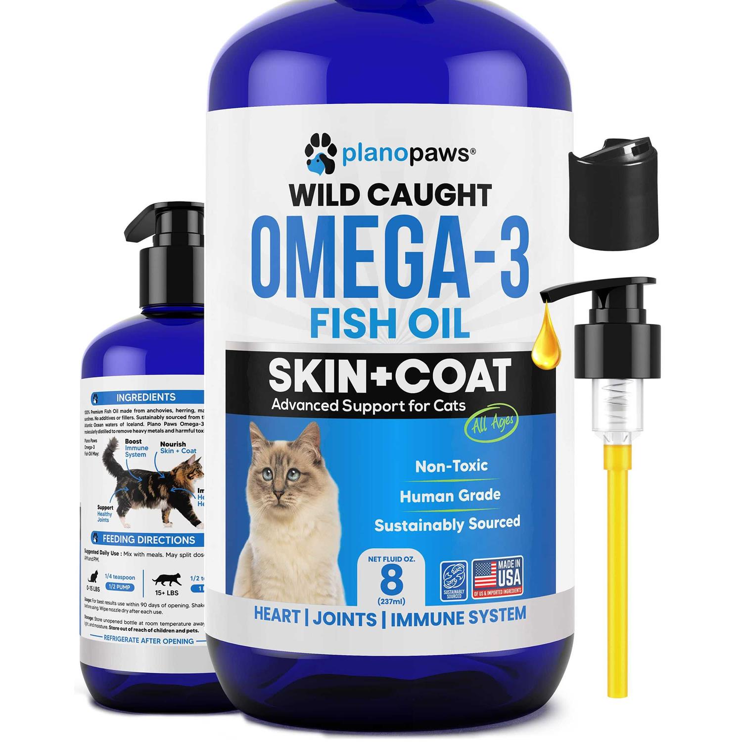 planopaws Omega 3 Fish Oil for Cats Better Than Salmon Oil for Cats