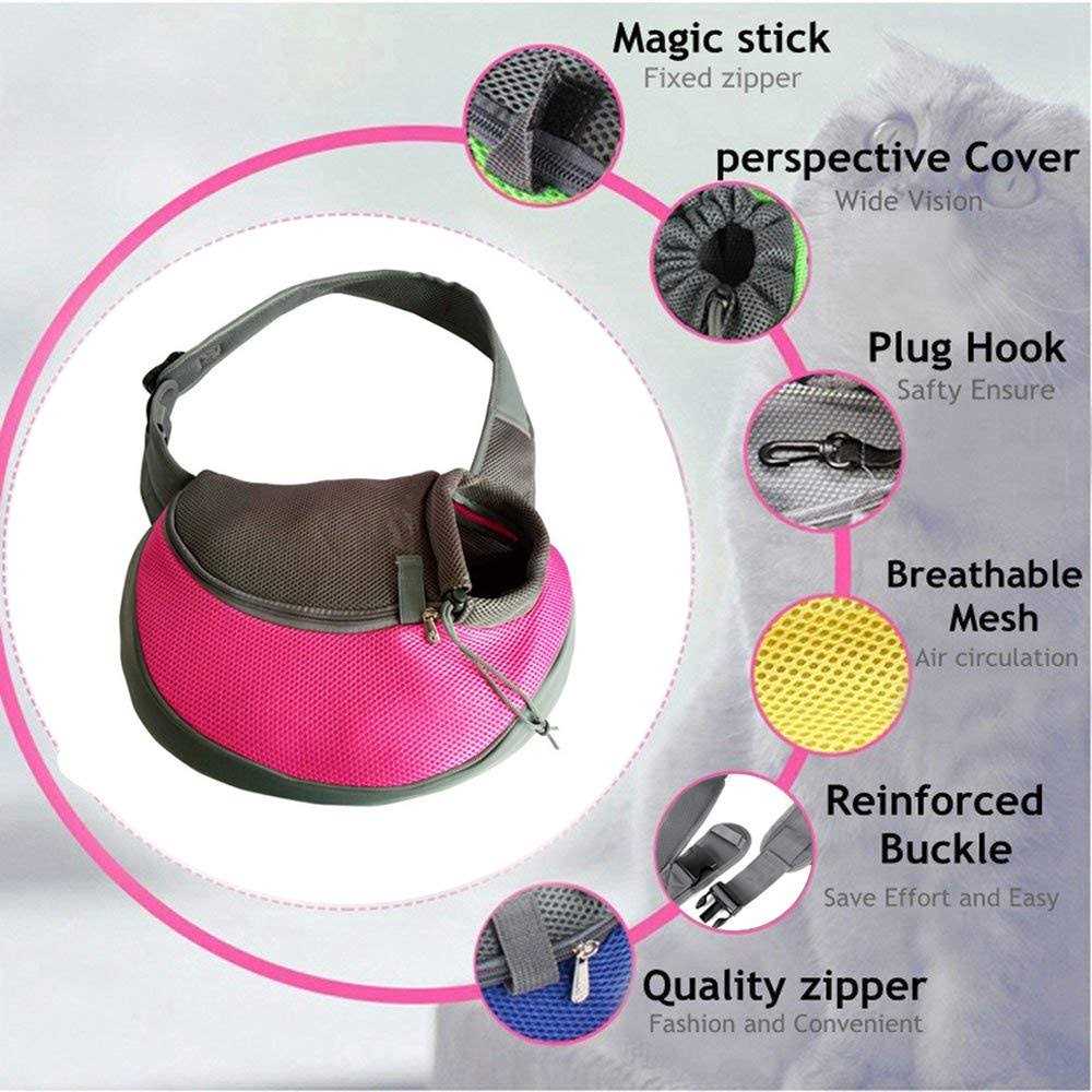 Yudodo Pet Dog Sling Carrier Breathable Mesh Travel Safe Sling Bag Carrier for Dogs Cats