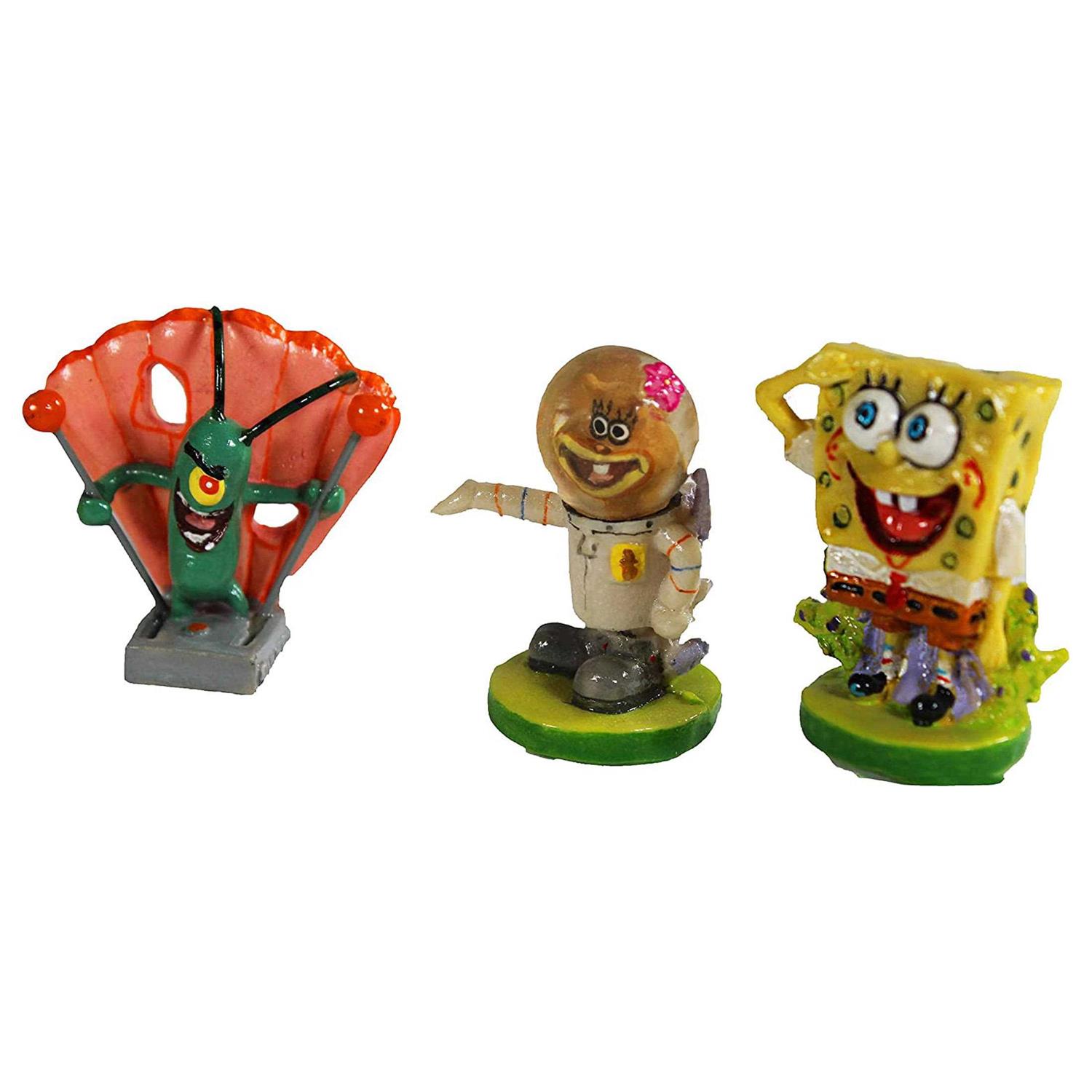 Penn-Plax Officially Licensed Spongebob 6 Piece Mini Aquarium Ornament Set Great for Saltwater and Freshwater Tanks