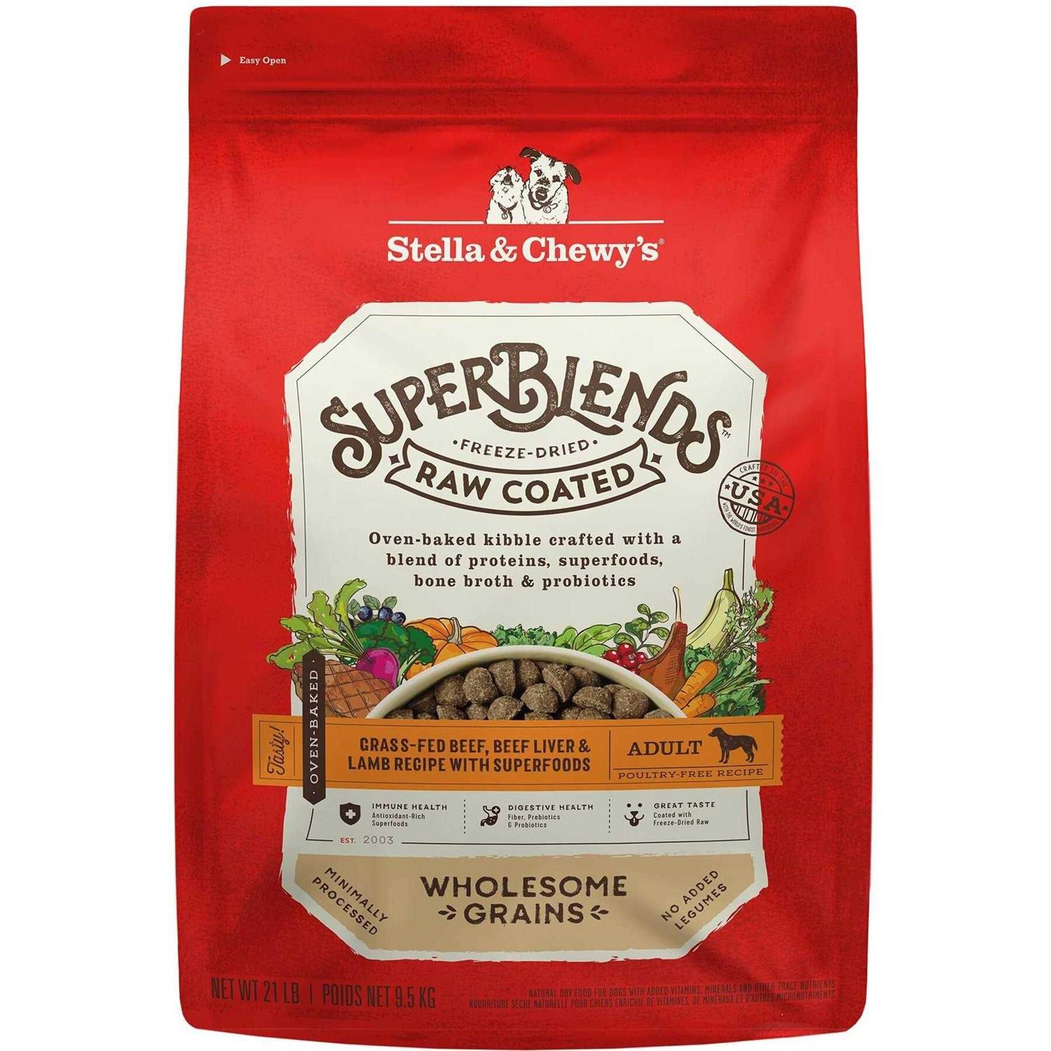 Stella & Chewy’s SuperBlends Raw Wholesome Grains Grass-Fed Beef