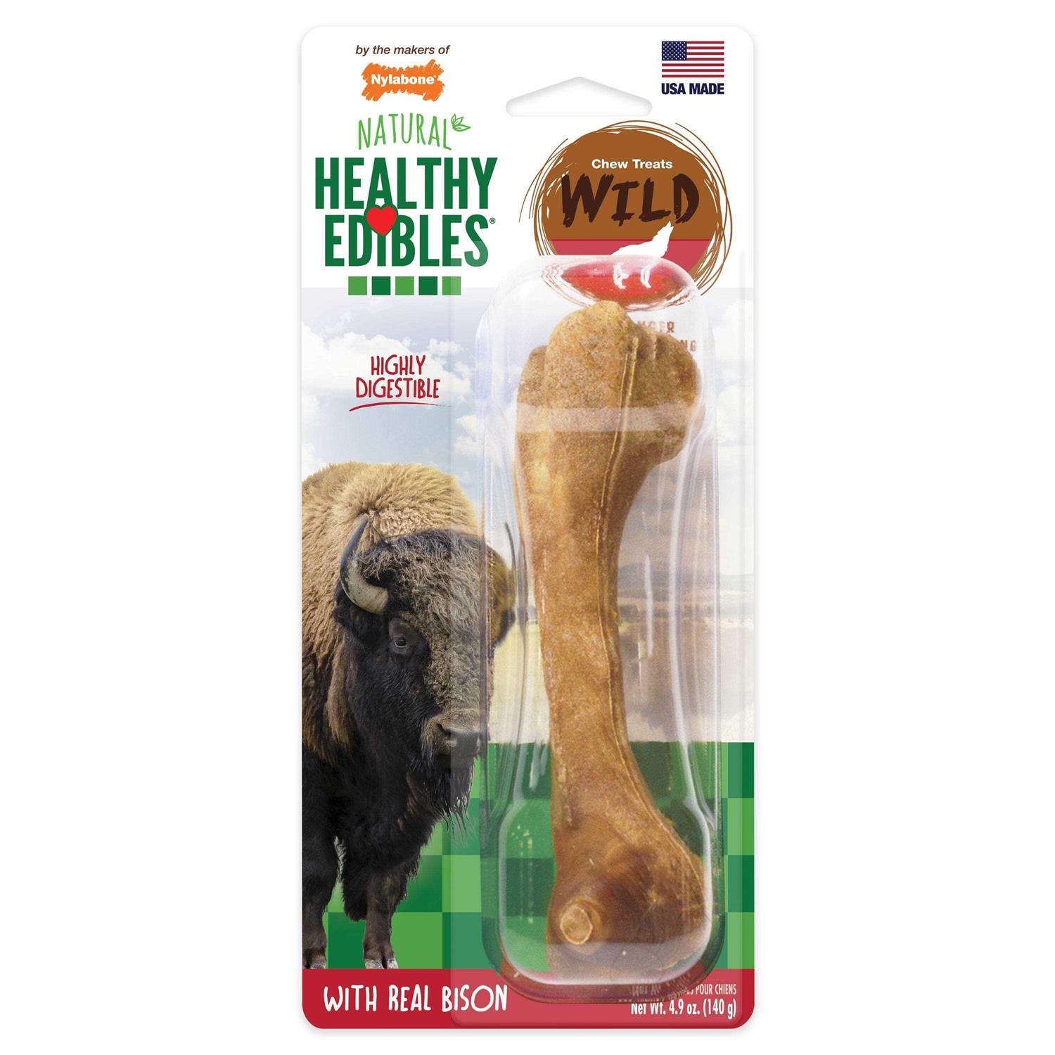 Nylabone Healthy Edibles Wild Natural Bison Chew Treats