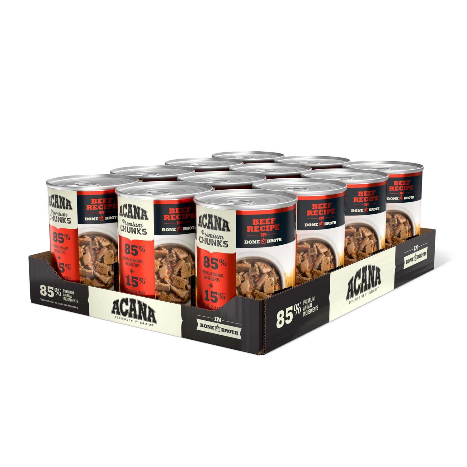 Acana Premium Chunks Dog Food Beef Recipe in Bone Broth
