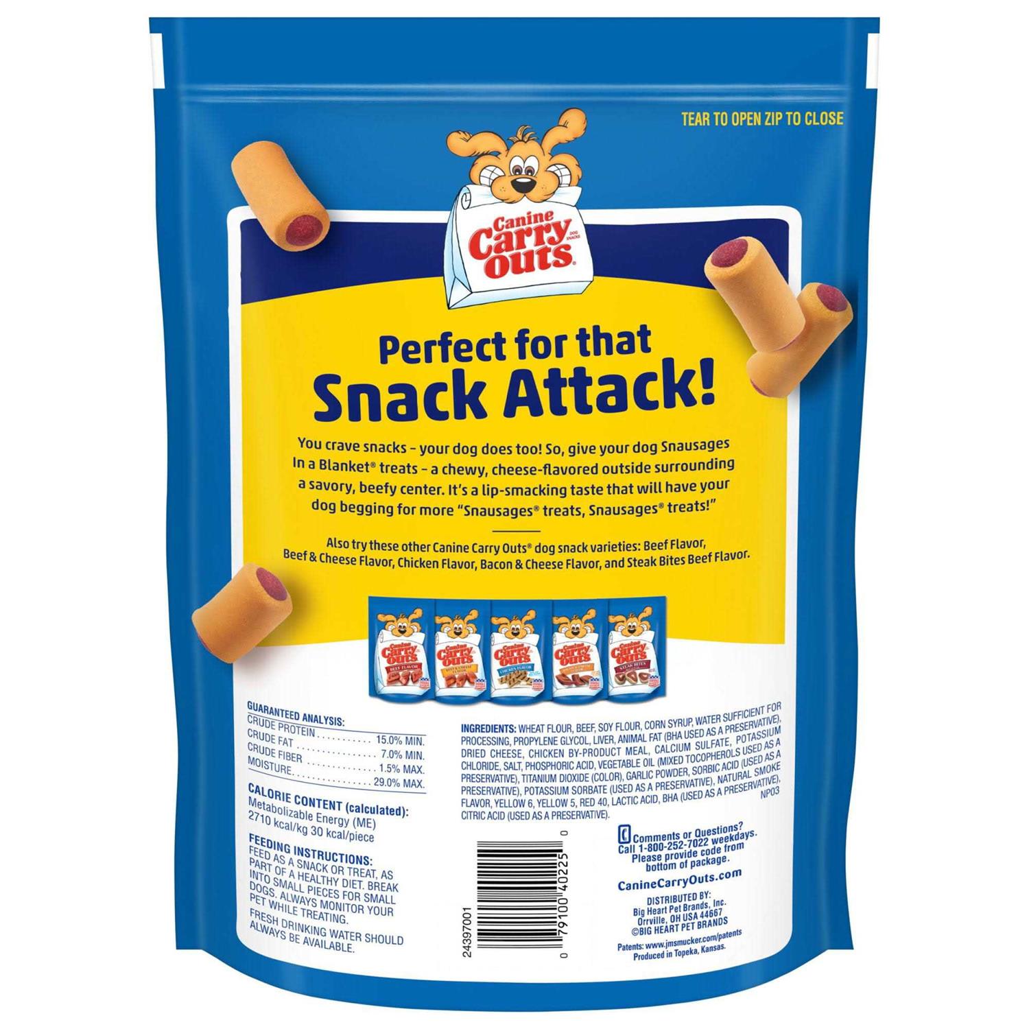 Canine Carry Outs Snausages in a Blanket Dog Treats Beef Cheese