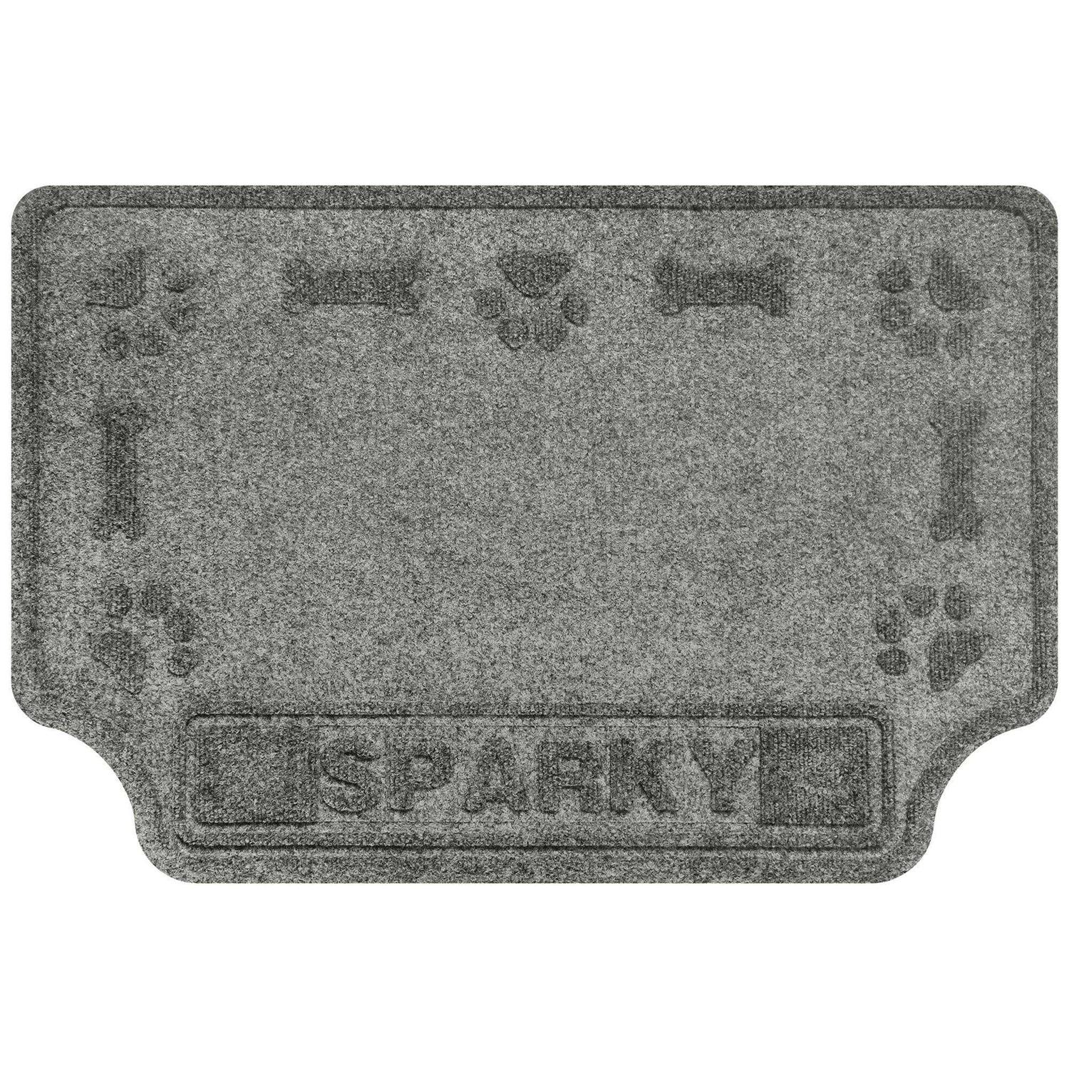 Bungalow Flooring Personalized Waterhog Drool Hog Dog Bone Dog Dinner Mat