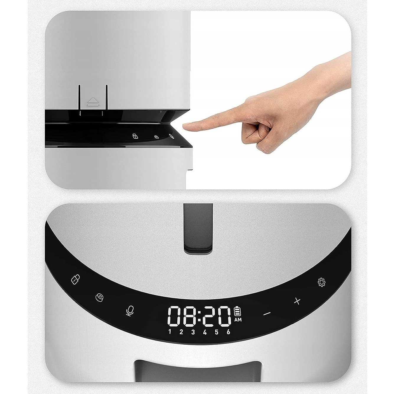 PETLIBRO Automatic Cat Feeder For Two Cats, 5L Dry Food Dispenser With Splitter And Two Stainless Bowls, 10S Meal Call And Timer