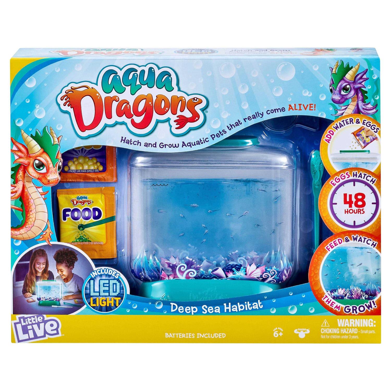 Little Live Aqua Dragons Deep Sea Habitat LED Light Up Tank Hatch and Grow Aquatic Pets