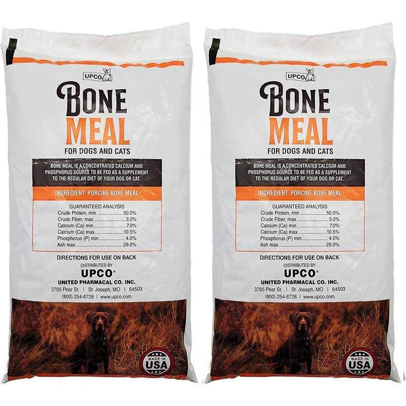 Bone Meal Steamed Powder for Dogs and Cats 2 Pack Total 2 Pounds from Upco Bone Meal Made in USA