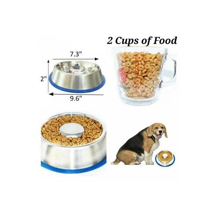 Mr. Peanut’s Slow Feed Anti Bloat Dog Bowl with Bonded Silicone Base