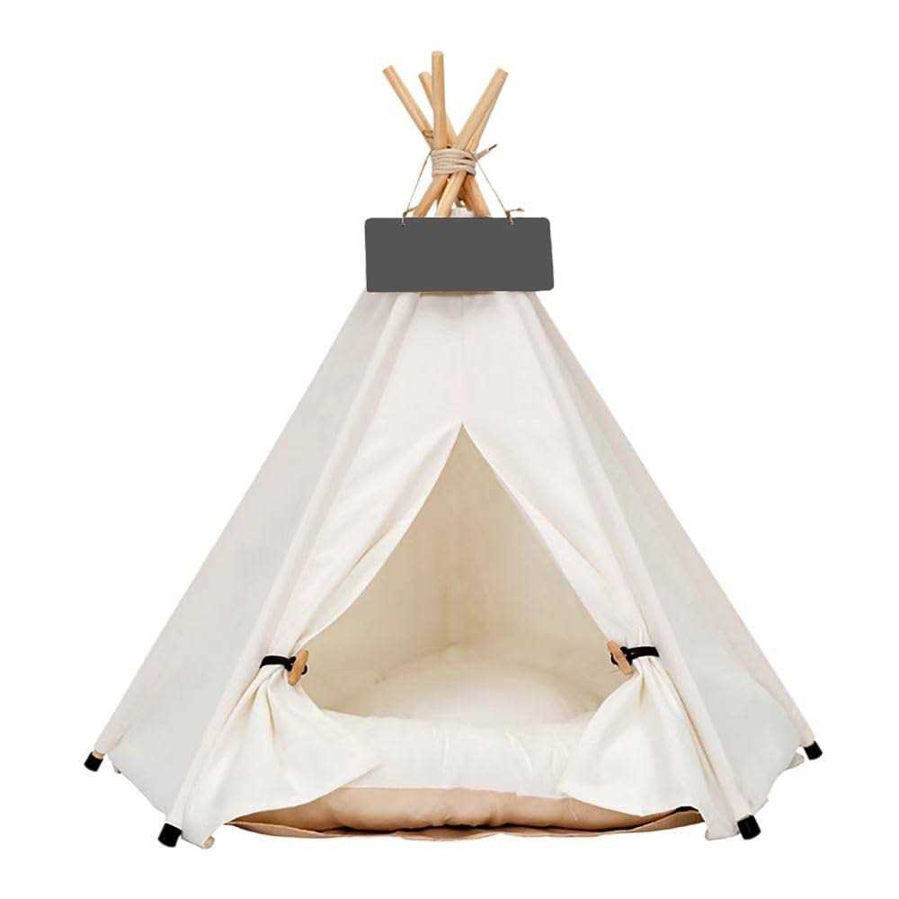 scnbom Pet Teepee Dog & Puppy Cat Bed Portable Houses with Thick Cushion for Pets Up to 20Lbs