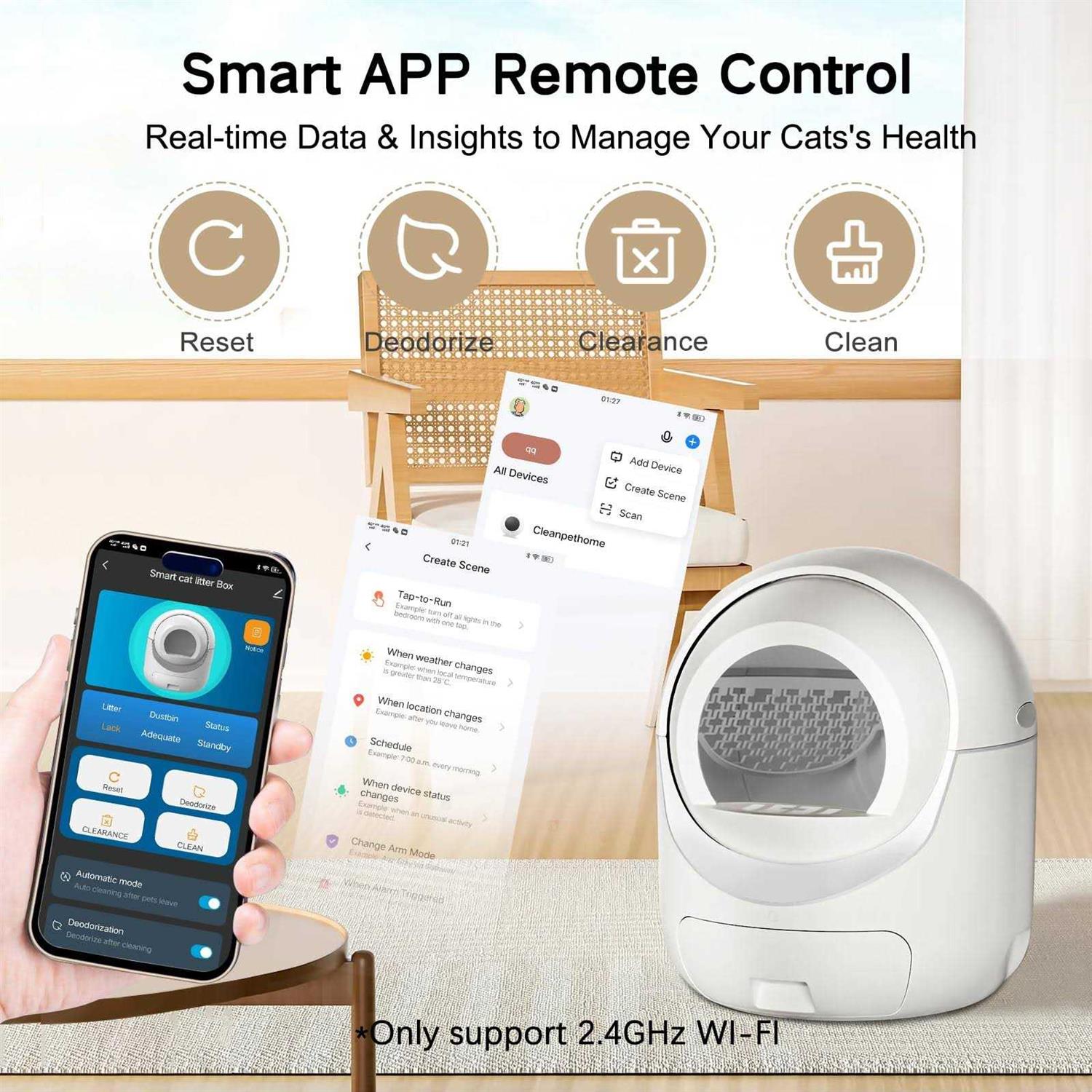 Cleanpethome Self Cleaning Cat Litter Box