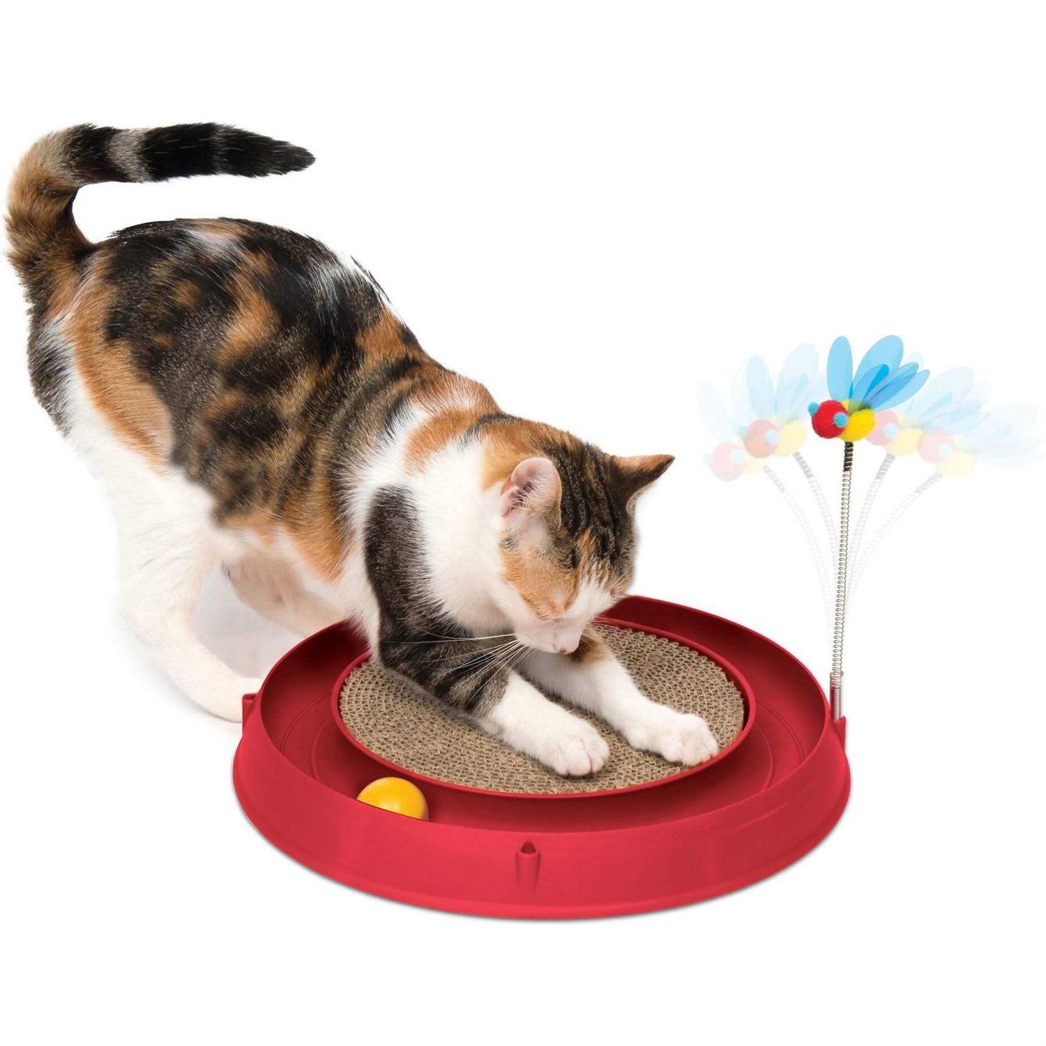 Catit Play Circuit Ball Toy with Scratch Pad