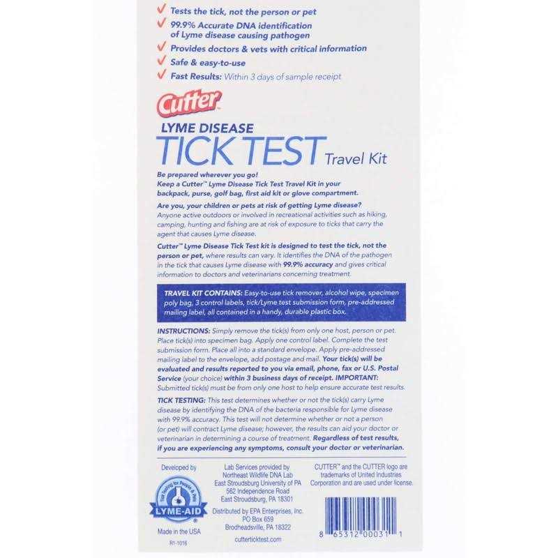 Cutter Lyme Disease Tick Test