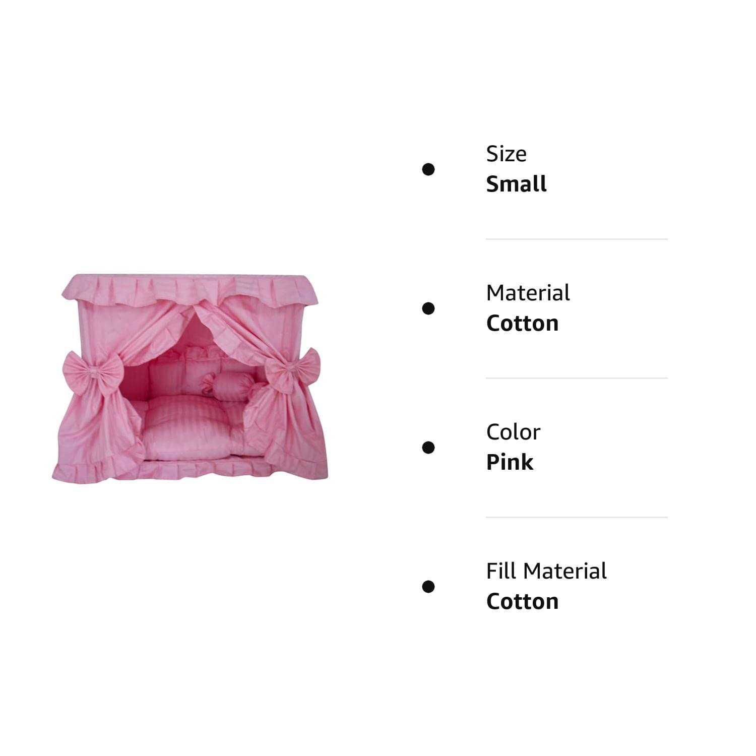 Princess Pink Pet Dog Handmade Bed House+1 candy Pillow