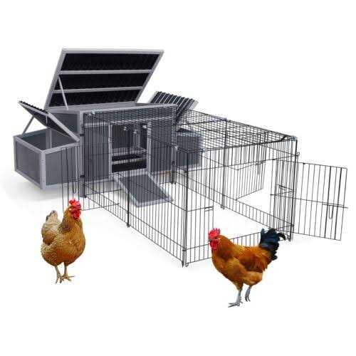 Coziwow Outdoor Wooden Chicken Coop Poultry Cage with Waterproof Roof