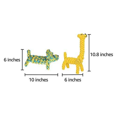 SunGrow Aggressive Chewers Small Dog & Cat Tug of War Rope & Chase Teething Toys