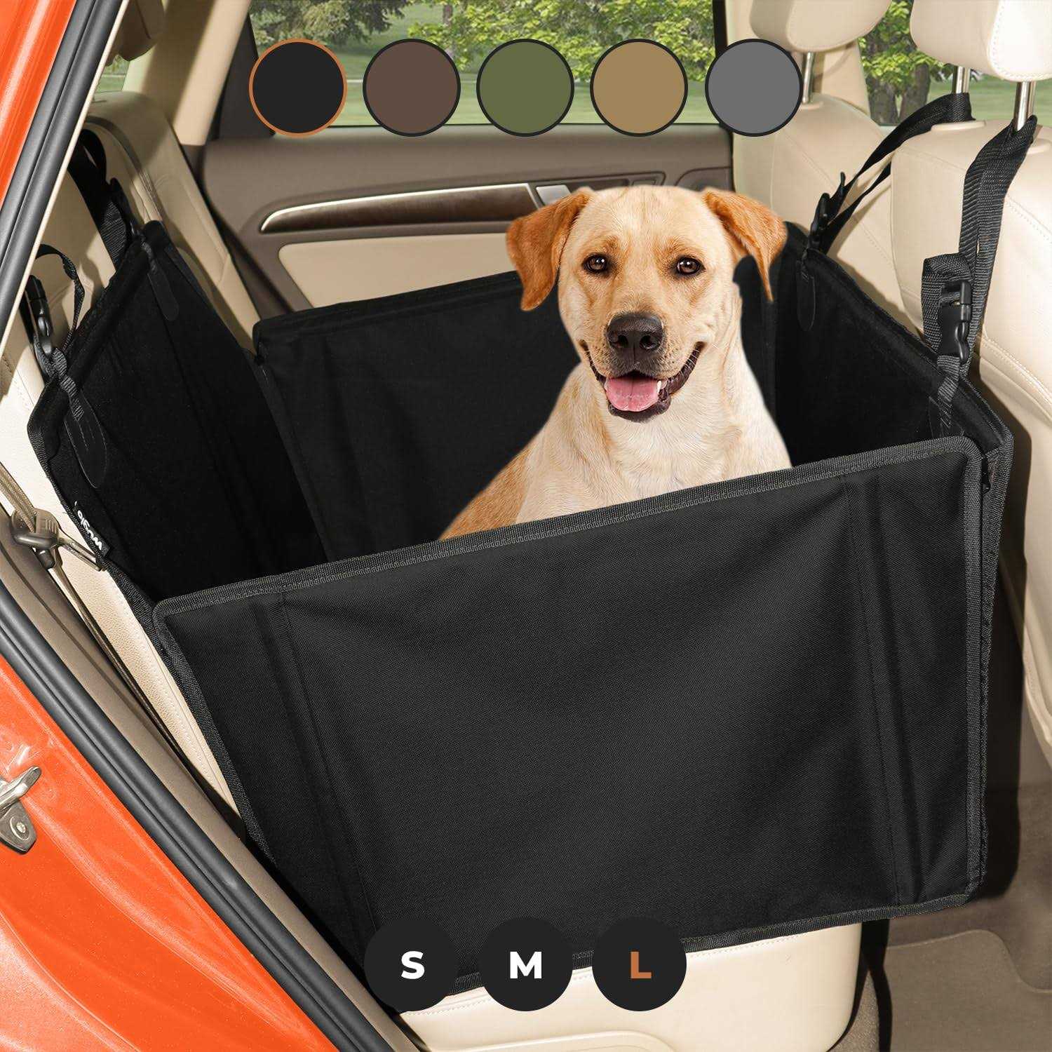 Wuglo Extra Stable Dog car Seat Reinforced car Dog Seat for Medium-Sized Dogs with 4 Fastening Straps