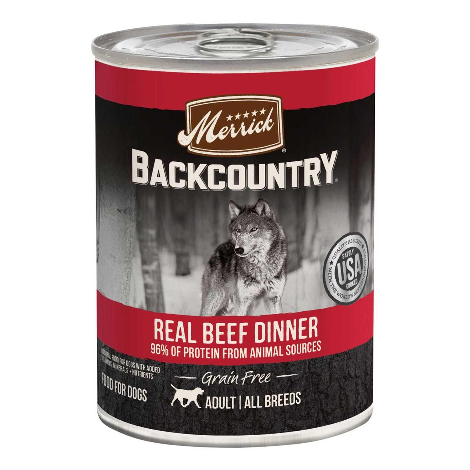 Merrick 96% Real Beef Backcountry Grain Free Canned Dog Food