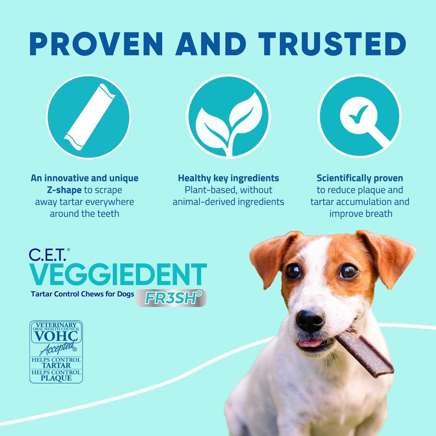 Virbac C.E.T. VeggieDent FR3SH Tartar Control Chews for Dogs
