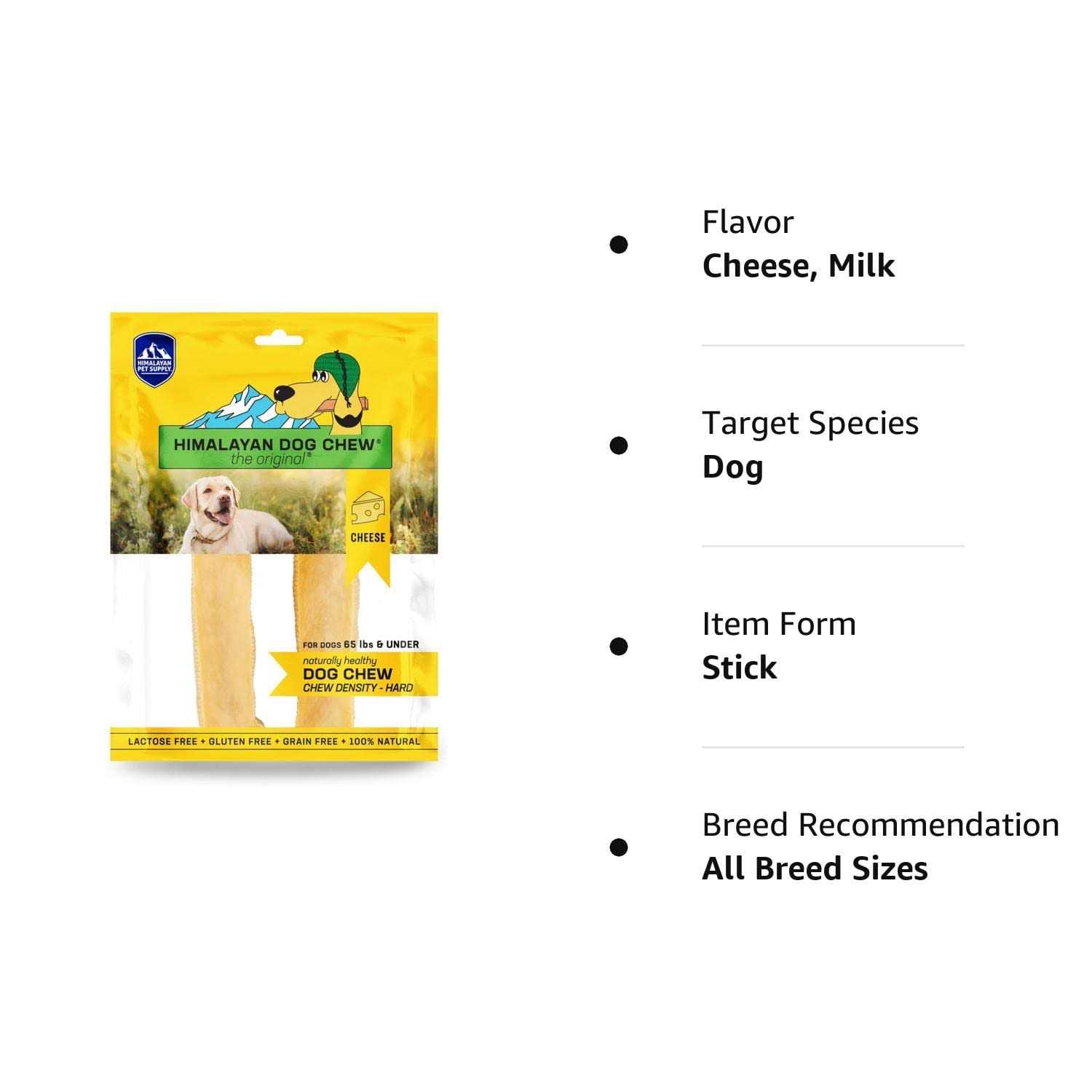 Himalayan Dog Chew Original Yak Cheese Dog Chews, 100% Natural, Long Lasting, Gluten Free, Healthy & Safe Dog Treats, Lactose & Grain Free, Protein