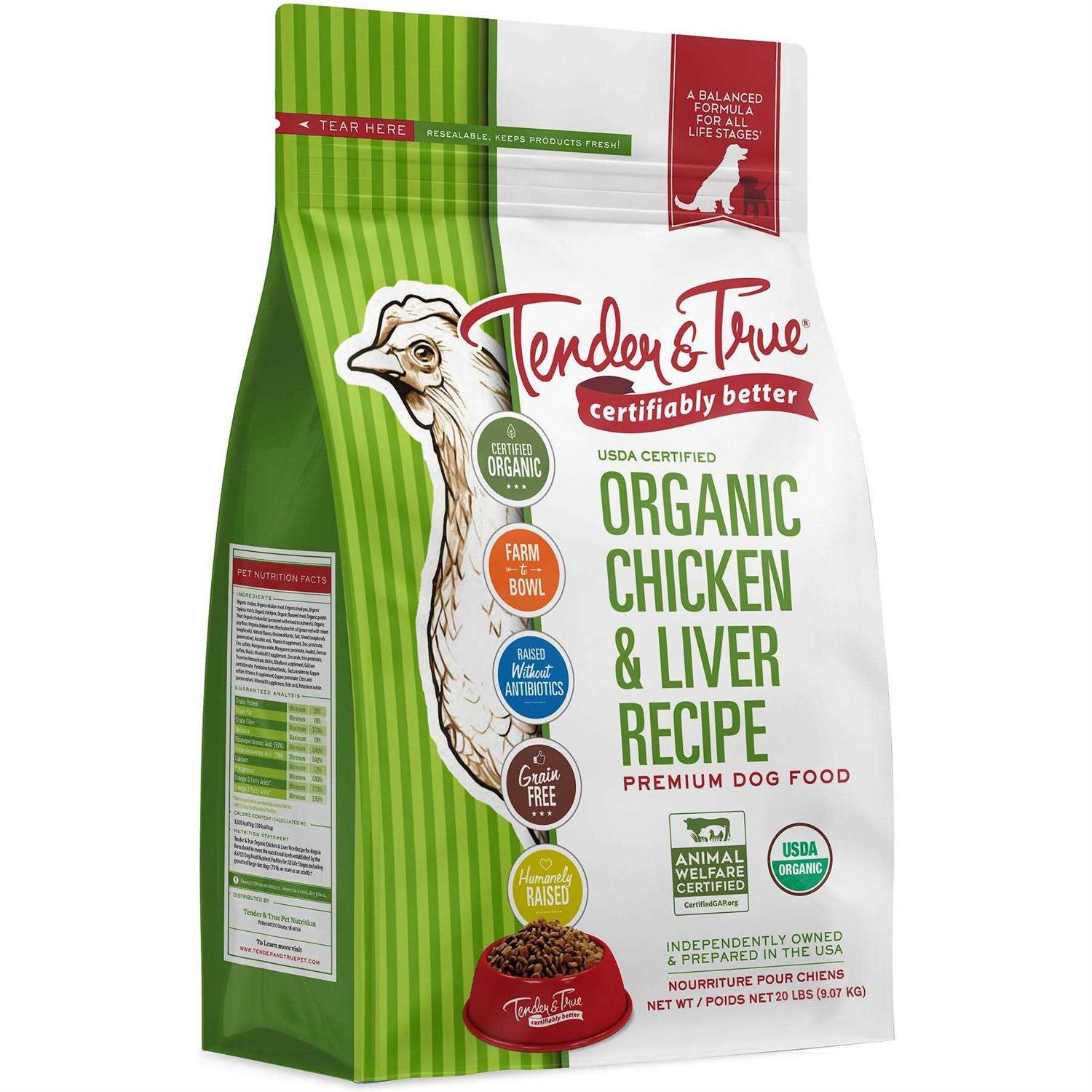 Tender & True Organic Chicken & Liver Recipe Dry Dog Food