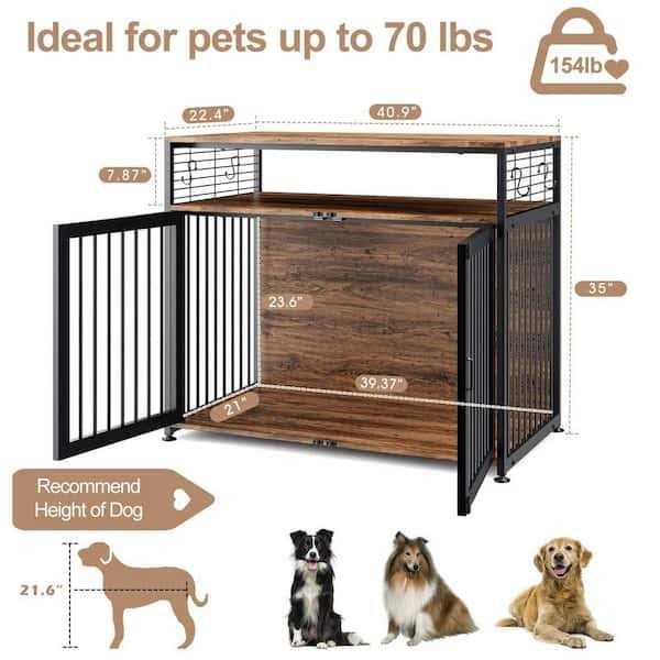Dog Crate Furniture 41 in. Heavy Duty Dog Cages Modern Kennel for Dogs