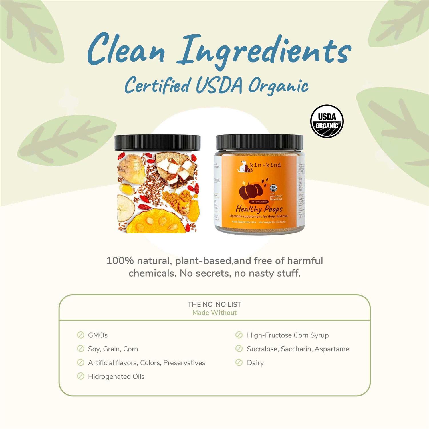 kin+kind Organic Healthy Poops Dog & Cat Supplement