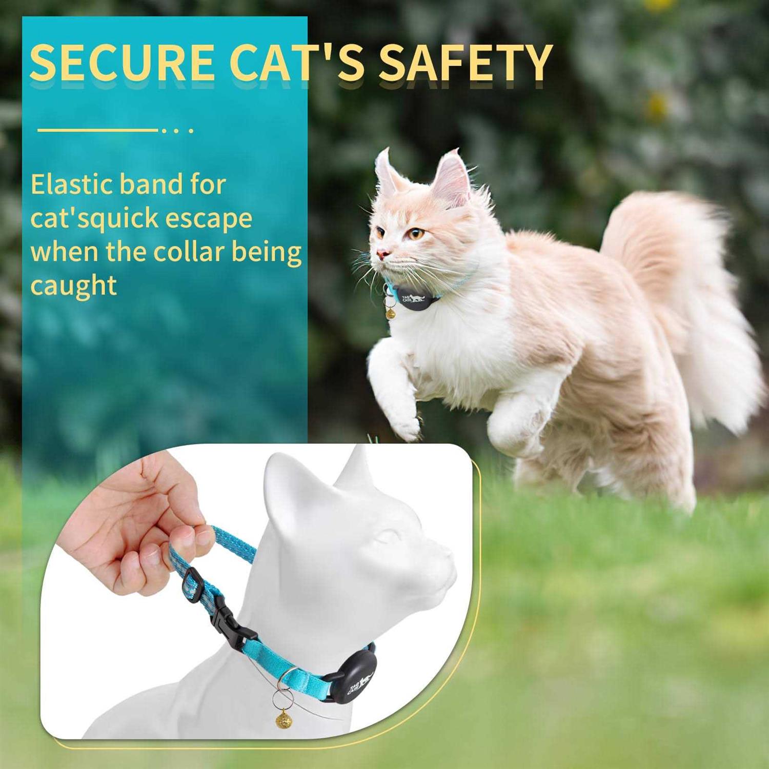 Luminous Airtag Cat Collar,PROFAVO Apple Air Tag Cat Collar with Airtag Holder,Reflective Cat GPS Tracker Collar for Girl Boy Small Cats,Kittens,and