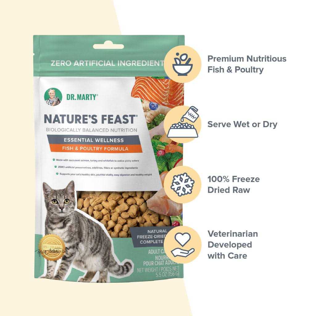 Dr. Marty Nature’s Feast Essential Wellness Fish & Poultry Freeze Dried Raw Cat Food