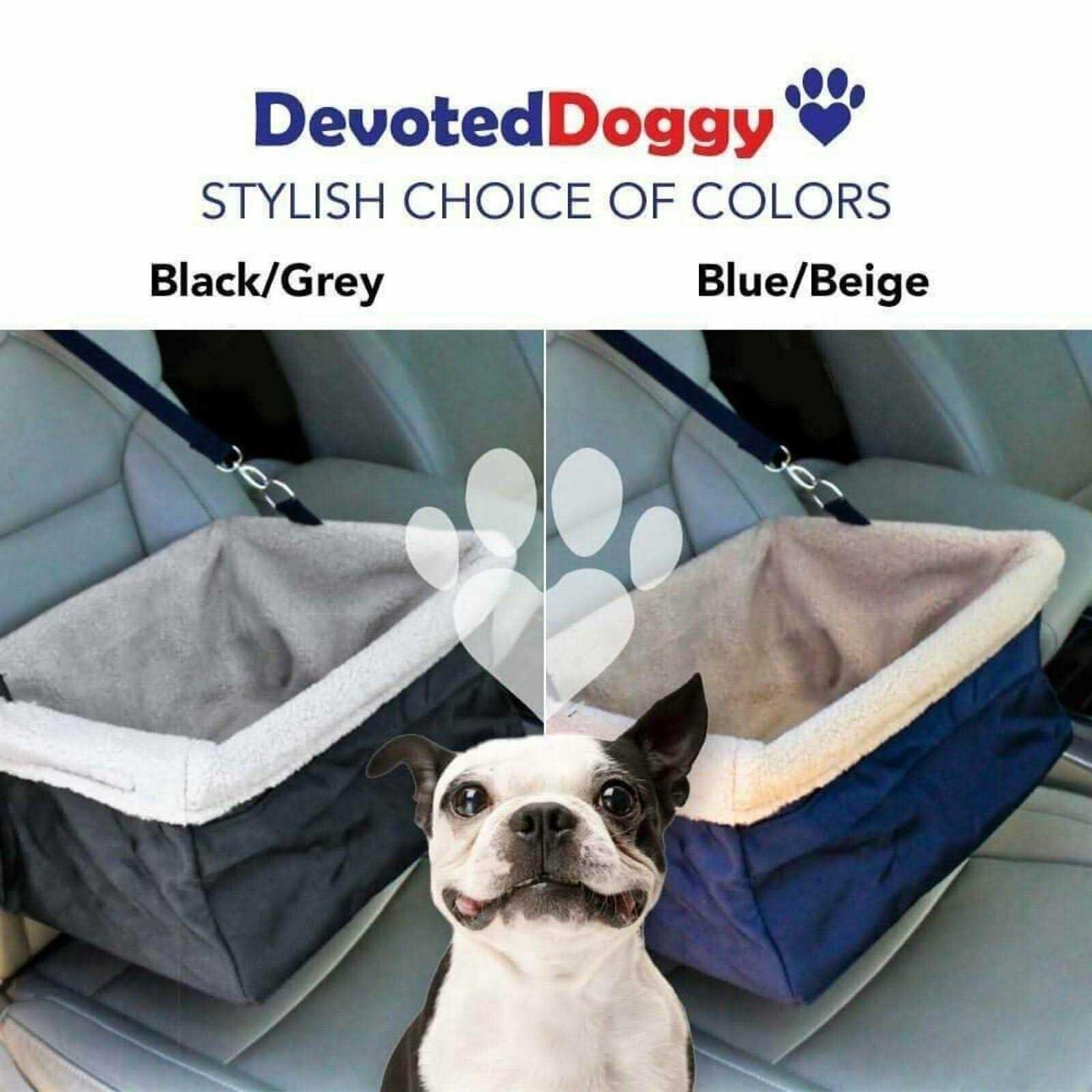 Devoted Doggy Deluxe Dog Car Seat Dog Booster Seat Fits Pets up to 15lbs