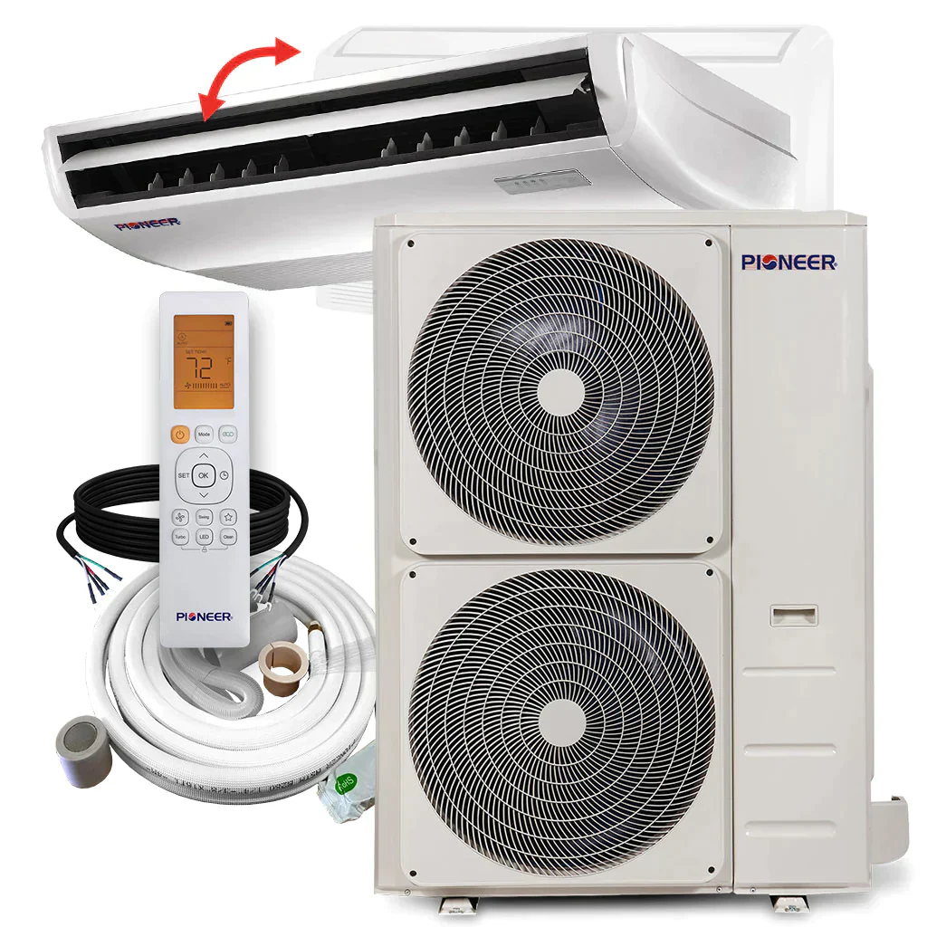 Pioneer® 48,000 BTU 18 SEER Floor/Ceiling Mini-Split Air Conditioner Heat Pump System with 33 ft. Line Sets, UYB048GMFILCBD-33
