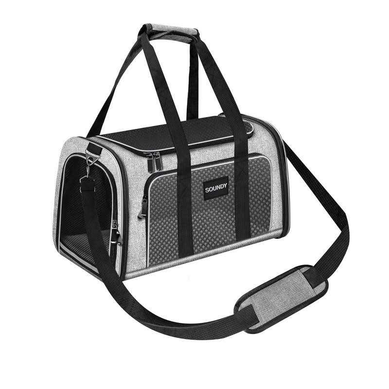Soundy Dog Carrier Cat Carriers Airline Approved Pet Carrier for Small Medium Dogs Cats Puppies Collapsible Soft Sided Travel Puppy car