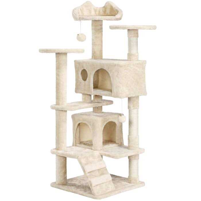 Topeakmart Plush Cat Tree with 2 Condos