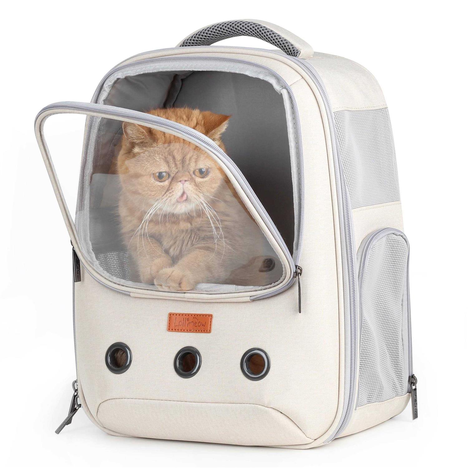 Lollimeow Pet Carrier Backpack, Bubble Backpack Carrier, Cats and Puppies,Airline-Approved